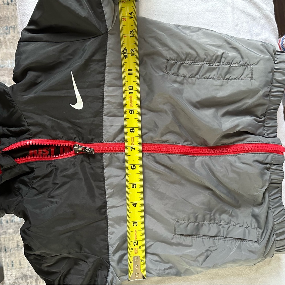 Nike 3T Fleece Lined Hooded Windbreaker Black Gray Jacket Toddler - Picture 14 of 16